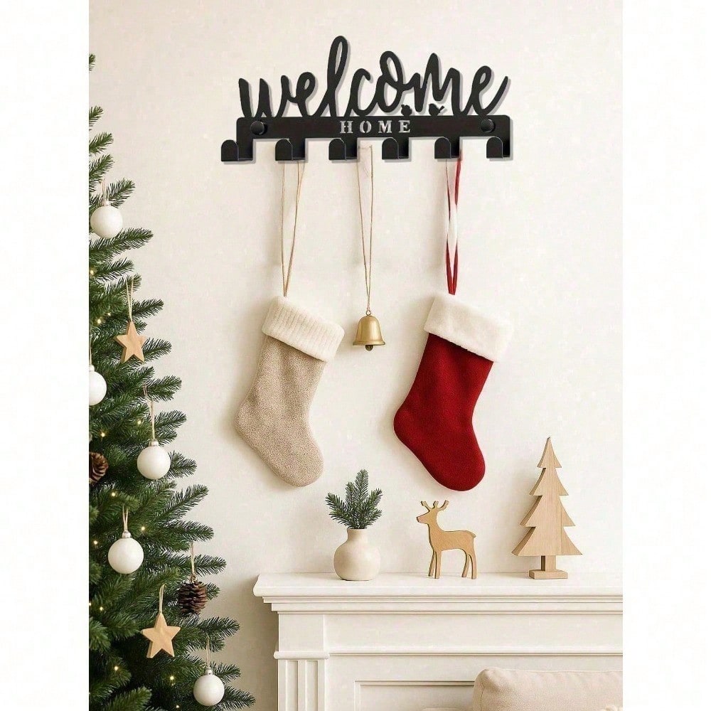 Sleek Wall-Mounted Key Holder, Modern Metal Key Hooks for Entryway Home Office, Space-Saving Organizer with Powder-Coated Finish, Housewarming Gift