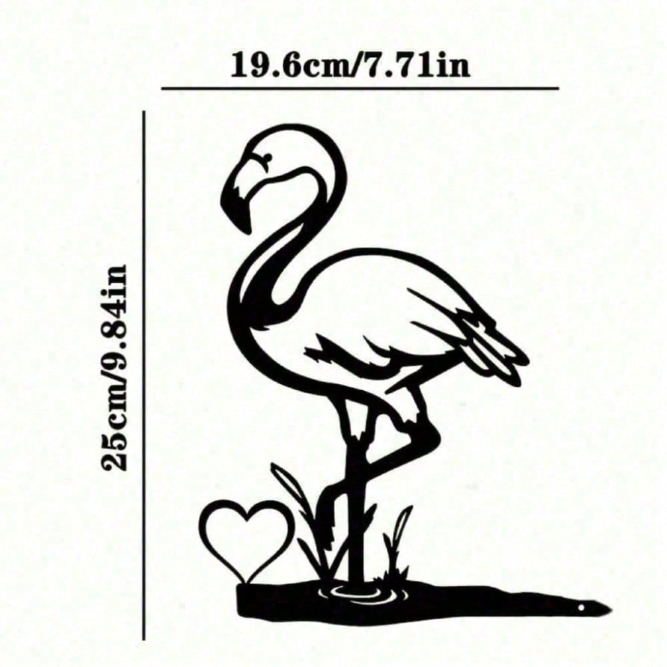 Vintage Rustic Wrought Iron Flamingo Metal Wall Art, Outdoor Garden Hanging Decor for Patio & Backyard, Farmhouse Cottagecore Bird Sign for Living Room, Ideal Housewarming & Easter Gift for Him and Her Main image