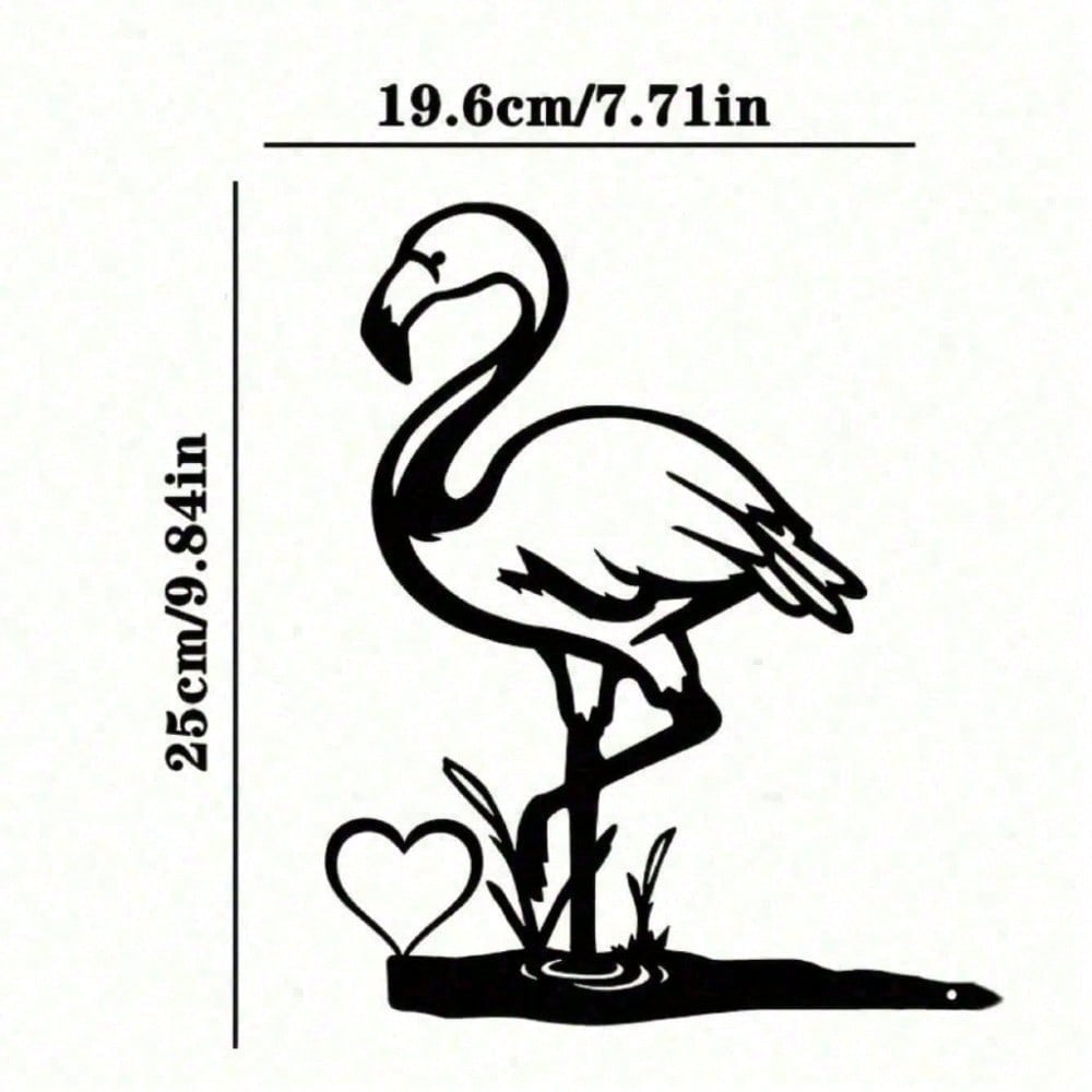 Vintage Rustic Wrought Iron Flamingo Metal Wall Art, Outdoor Garden Hanging Decor for Patio & Backyard, Farmhouse Cottagecore Bird Sign for Living Room, Ideal Housewarming & Easter Gift for Him and Her Secondary image
