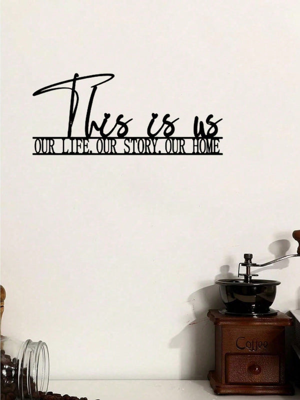 1 piece "This is us, our life, our story, our home" metal wall decoration – a stylish home decor perfect for bedrooms, living rooms, or bathrooms. Made with high-quality materials and a century-old baking paint process