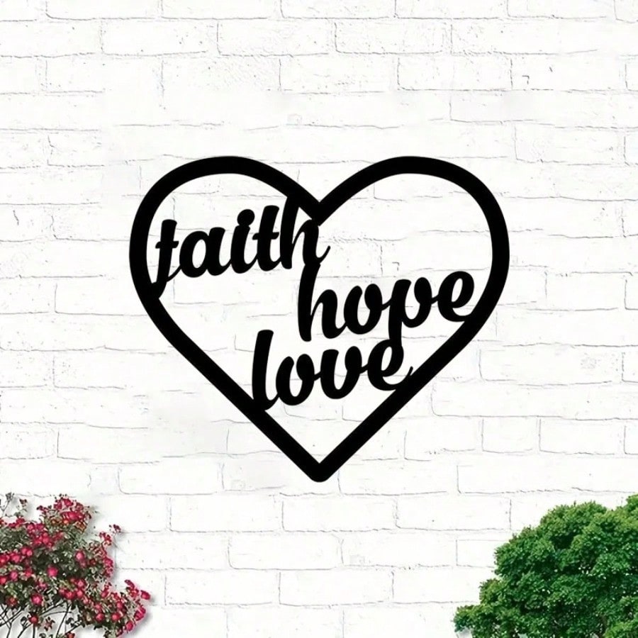 Heart Shaped Family Logo Heart Shaped Metal Wall Art Home Decor Hanging Wall Art Wall decoration Artwork Wall Sticker Secondary image