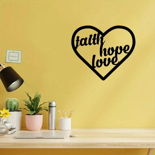 Heart Shaped Family Logo Heart Shaped Metal Wall Art Home Decor Hanging Wall Art Wall decoration Artwork Wall Sticker