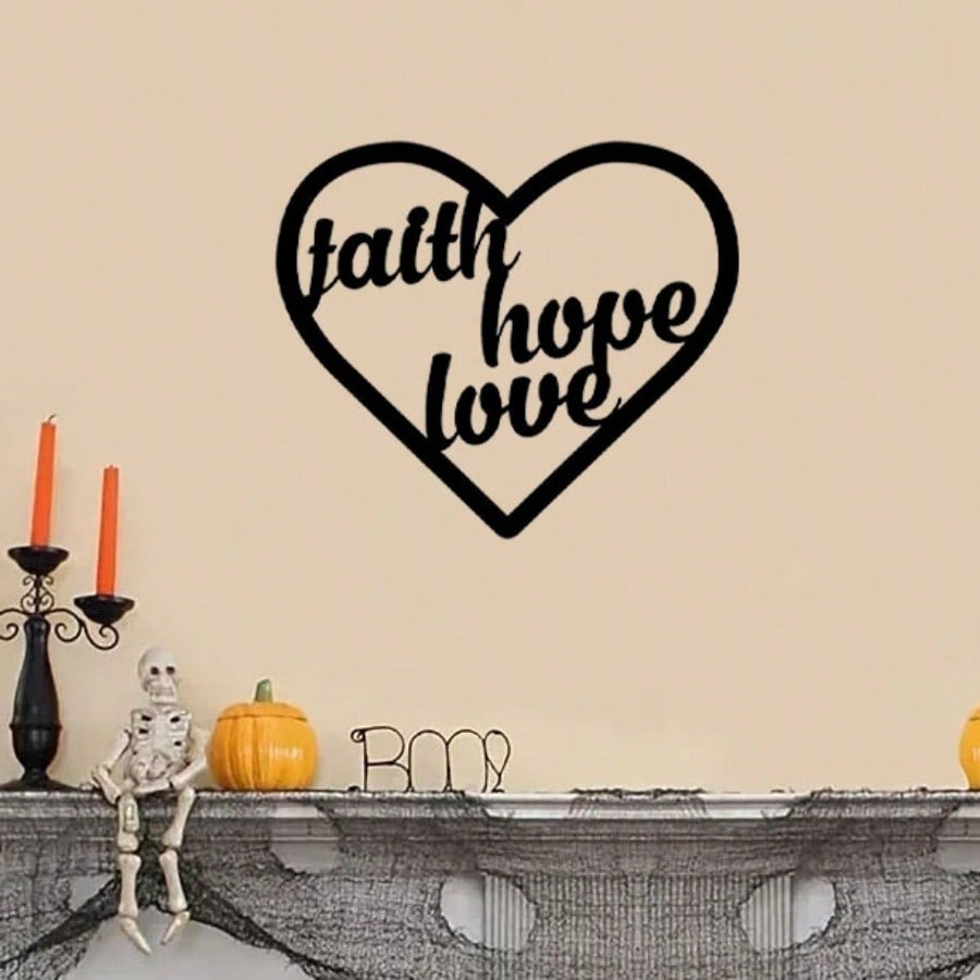 Heart Shaped Family Logo Heart Shaped Metal Wall Art Home Decor Hanging Wall Art Wall decoration Artwork Wall Sticker