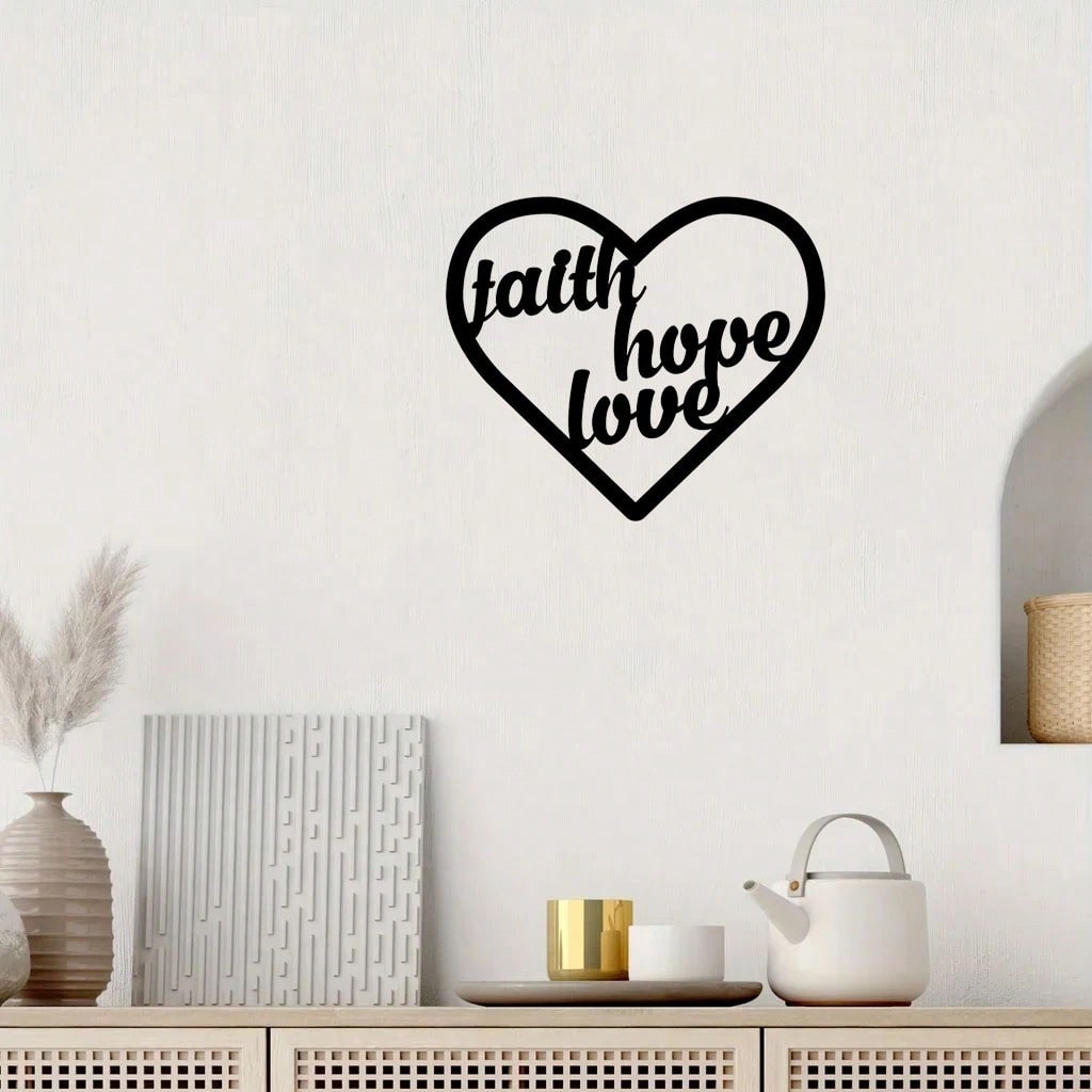 Heart Shaped Family Logo Heart Shaped Metal Wall Art Home Decor Hanging Wall Art Wall decoration Artwork Wall Sticker