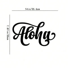 Aloha Metal Home Sign Wall Art Decor Decorative Accent Metal Art Wall Sign Indoor Outdoor Pineapple Hawaii Hawaiian