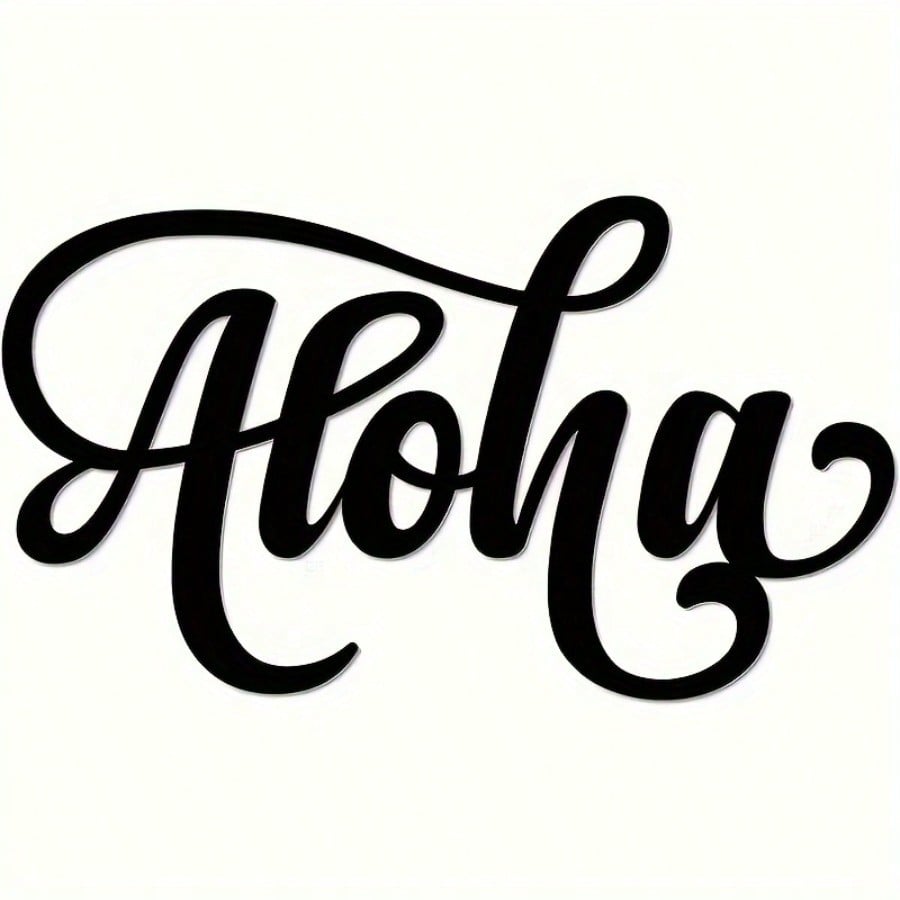 Aloha Metal Home Sign Wall Art Decor Decorative Accent Metal Art Wall Sign Indoor Outdoor Pineapple Hawaii Hawaiian