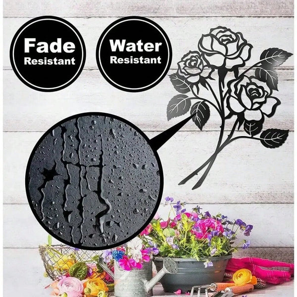 Vivegate Rose Wall Decor Art - Rose Flower Wall Decor Wall Sticker for Living Room Giant Roses (Large - 17.5"X13.5")