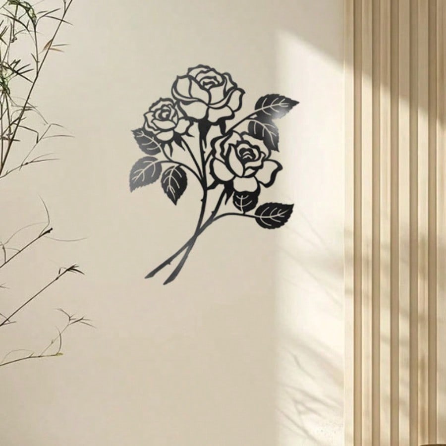 Vivegate Rose Wall Decor Art - Rose Flower Wall Decor Wall Sticker for Living Room Giant Roses (Large - 17.5"X13.5")