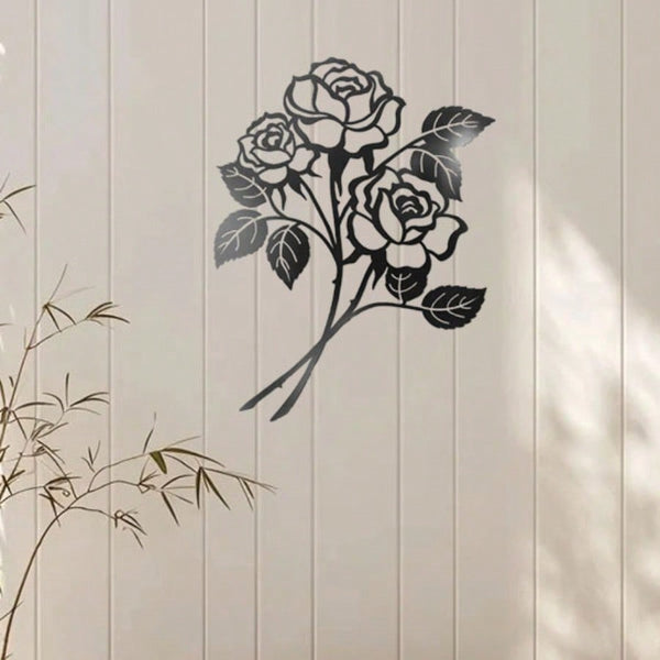 Vivegate Rose Wall Decor Art - Rose Flower Wall Decor Wall Sticker for Living Room Giant Roses (Large - 17.5"X13.5")