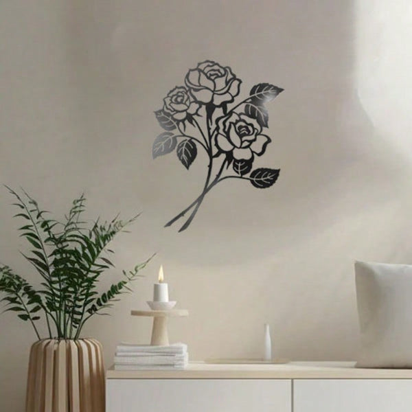 Vivegate Rose Wall Decor Art - Rose Flower Wall Decor Wall Sticker for Living Room Giant Roses (Large - 17.5"X13.5")