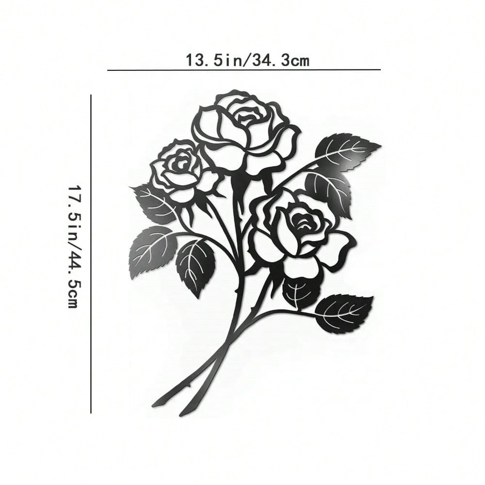Vivegate Rose Wall Decor Art - Rose Flower Wall Decor Wall Sticker for Living Room Giant Roses (Large - 17.5"X13.5")