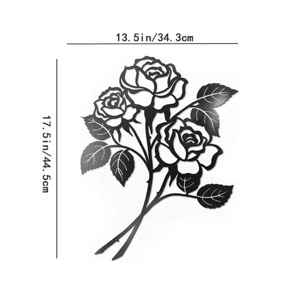 Vivegate Rose Wall Decor Art - Rose Flower Wall Decor Wall Sticker for Living Room Giant Roses (Large - 17.5"X13.5")