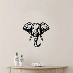 Elephant Animal Silhouette Wall Decor Elephant Head Wall Sign Safari Metal Wall Art Home Decor Sign - 14 Inch