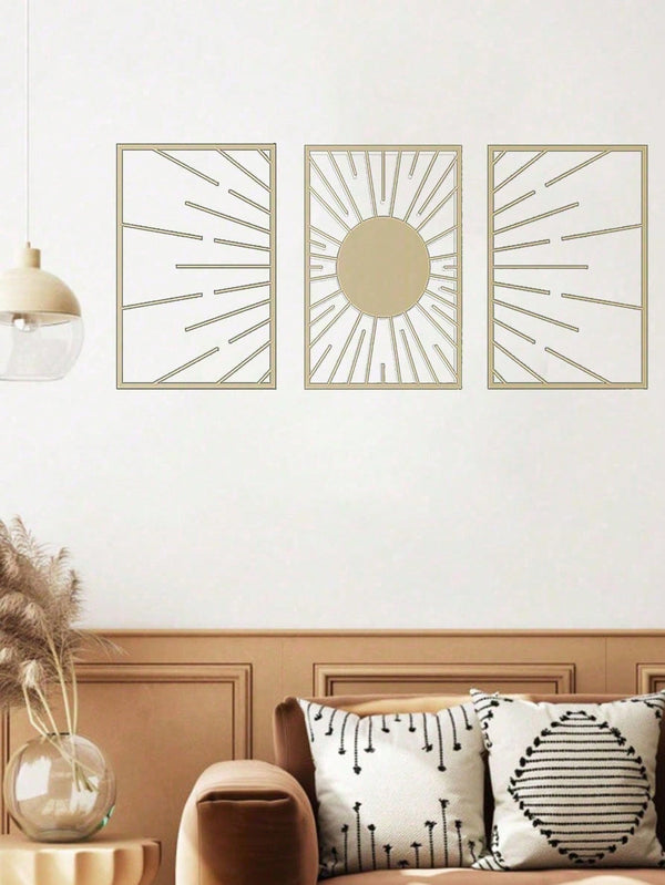 3-piece exquisite decorative set - golden metallic pattern wall decoration: This charming ornament is suitable for various spaces, including grand halls, cozy bedrooms, and more.