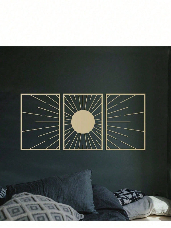 3-piece exquisite decorative set - golden metallic pattern wall decoration: This charming ornament is suitable for various spaces, including grand halls, cozy bedrooms, and more.