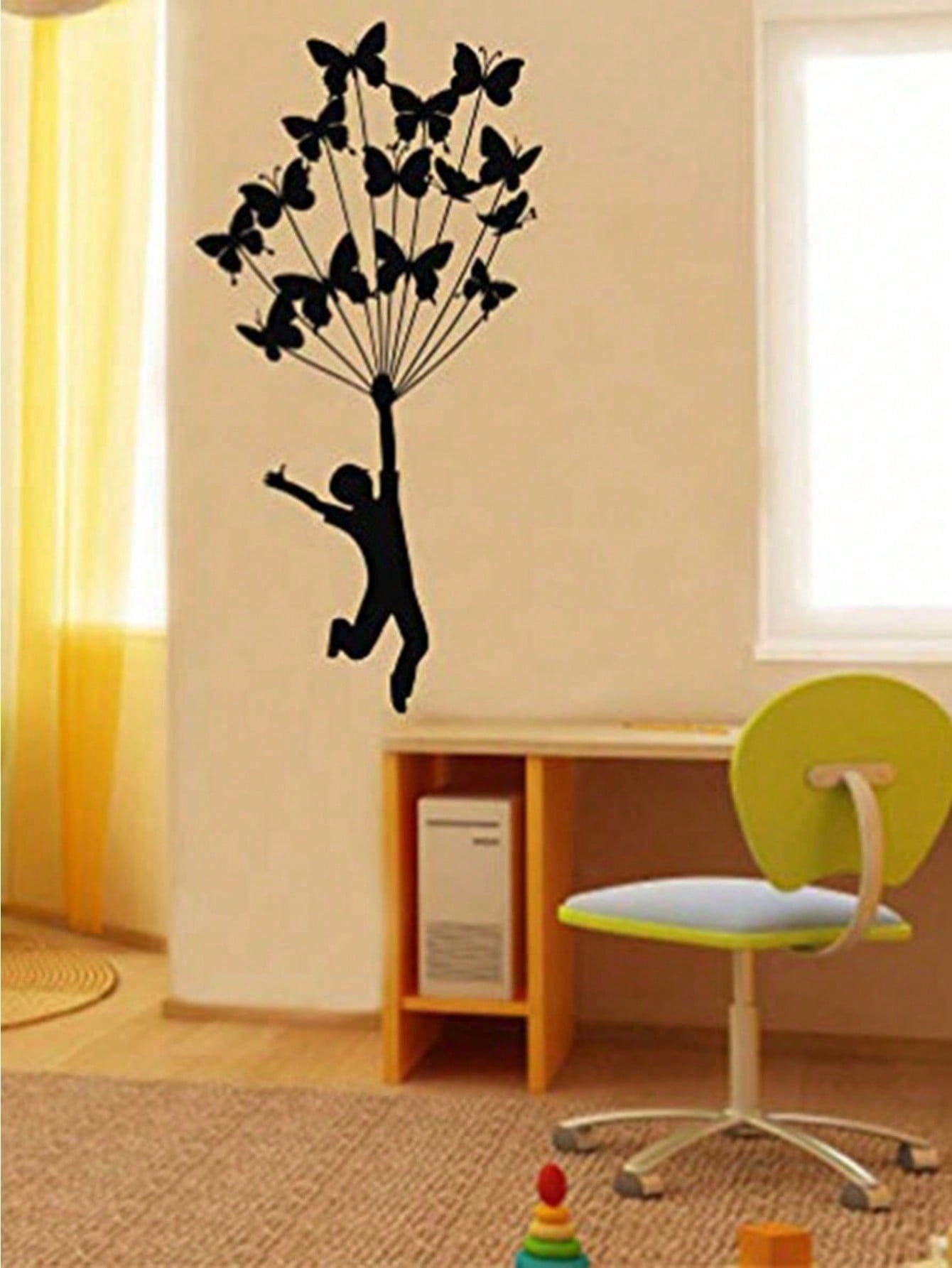 1 piece of black metal wrought iron handheld butterfly wall decoration sticker, home wall decoration, common indoors and outdoors, Valentine's Day exquisite personalized gifts