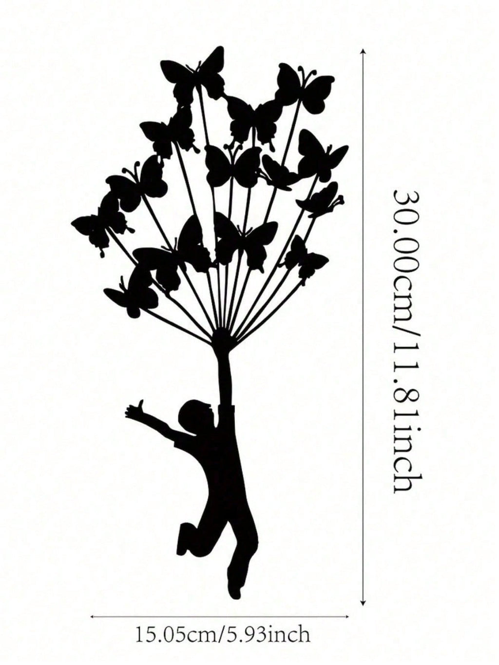 1 piece of black metal wrought iron handheld butterfly wall decoration sticker, home wall decoration, common indoors and outdoors, Valentine's Day exquisite personalized gifts