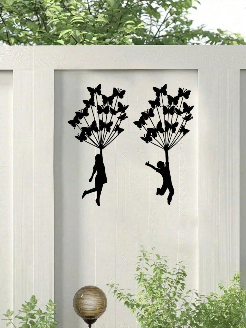 1 piece of black metal wrought iron handheld butterfly wall decoration sticker, home wall decoration, common indoors and outdoors, Valentine's Day exquisite personalized gifts