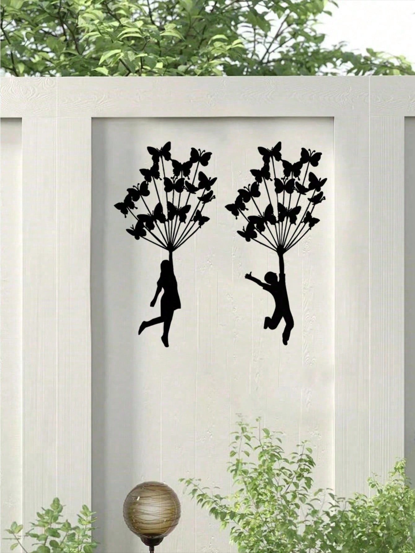 1 piece of black metal wrought iron handheld butterfly wall decoration sticker, home wall decoration, common indoors and outdoors, Valentine's Day exquisite personalized gifts