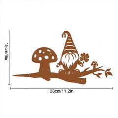 Tiki-Inspired Metal Branch Gnome Wall Art, Whimsical Garden Decoration for Home & Outdoor Decor