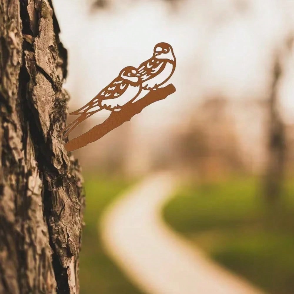 Beautiful Metal Swallows Bird Silhouette, Rustic Home Decoration with Avian Grace for Any Space