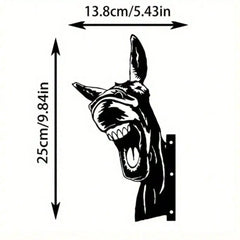 Donkey Silhouette Iron Garden Wall Decor, Black Rust Brown Outdoor Yard Art for Patio Farmhouse