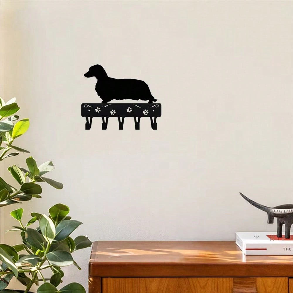 Vintage Dachshund Dog Metal Wall Art 6 Inch, Aluminum Iron Plate Painting for Living Room Hallway Home Office