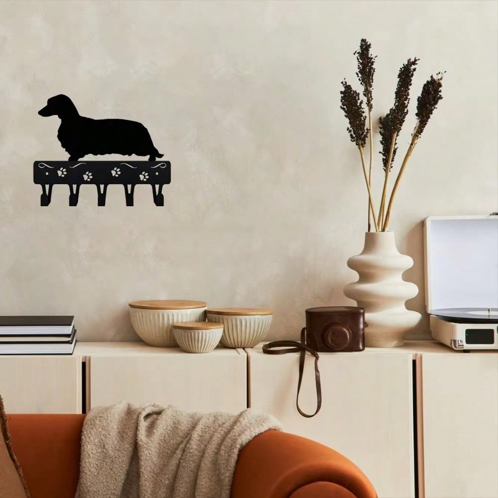 Vintage Dachshund Dog Metal Wall Art 6 Inch, Aluminum Iron Plate Painting for Living Room Hallway Home Office