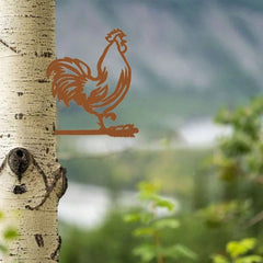 Rustic Metal Yard Animal Art Fox Dog Cat, Charming Outdoor Garden Decor for Home or Patio