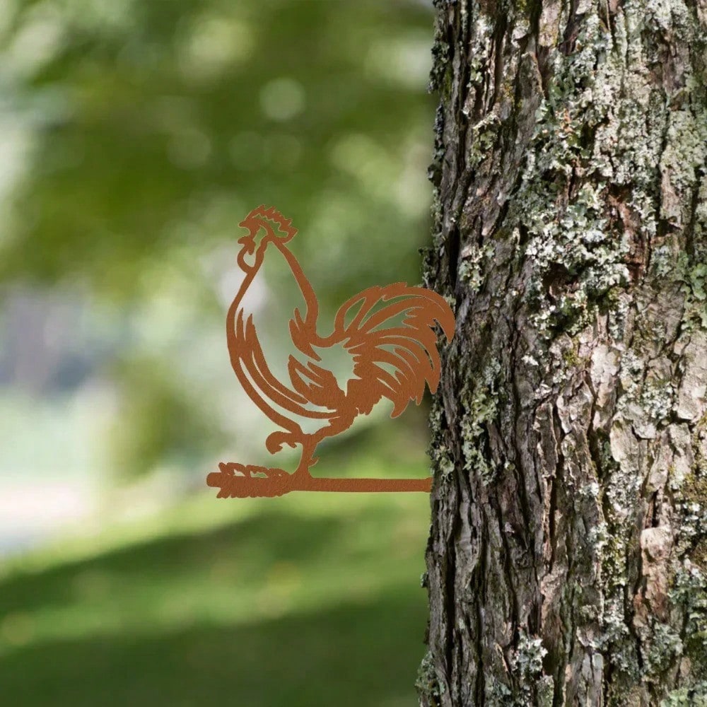 Rustic Metal Yard Animal Art Fox Dog Cat, Charming Outdoor Garden Decor for Home or Patio