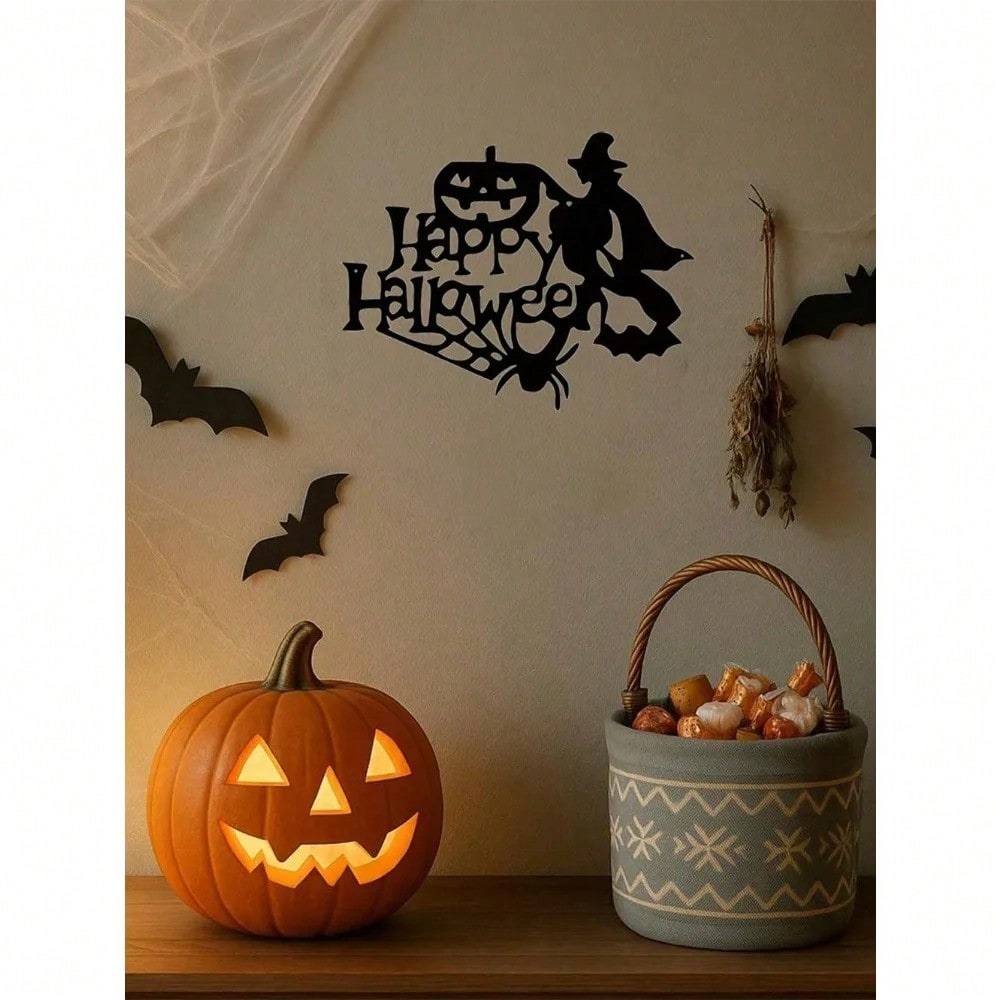 Gothic Witch Vintage Metal Wall Art, Black Spooky Halloween Decor for Living Room Bedroom Office Modern Home Secondary image