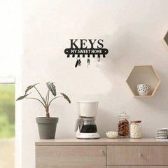 Gothic Victorian Wrought Iron Coat Rack Dark Academia Farmhouse Wall Hooks Rustic Key Organizer for Entryway Hallway Home Decor Unique Housewarming Valentine Gift for Men