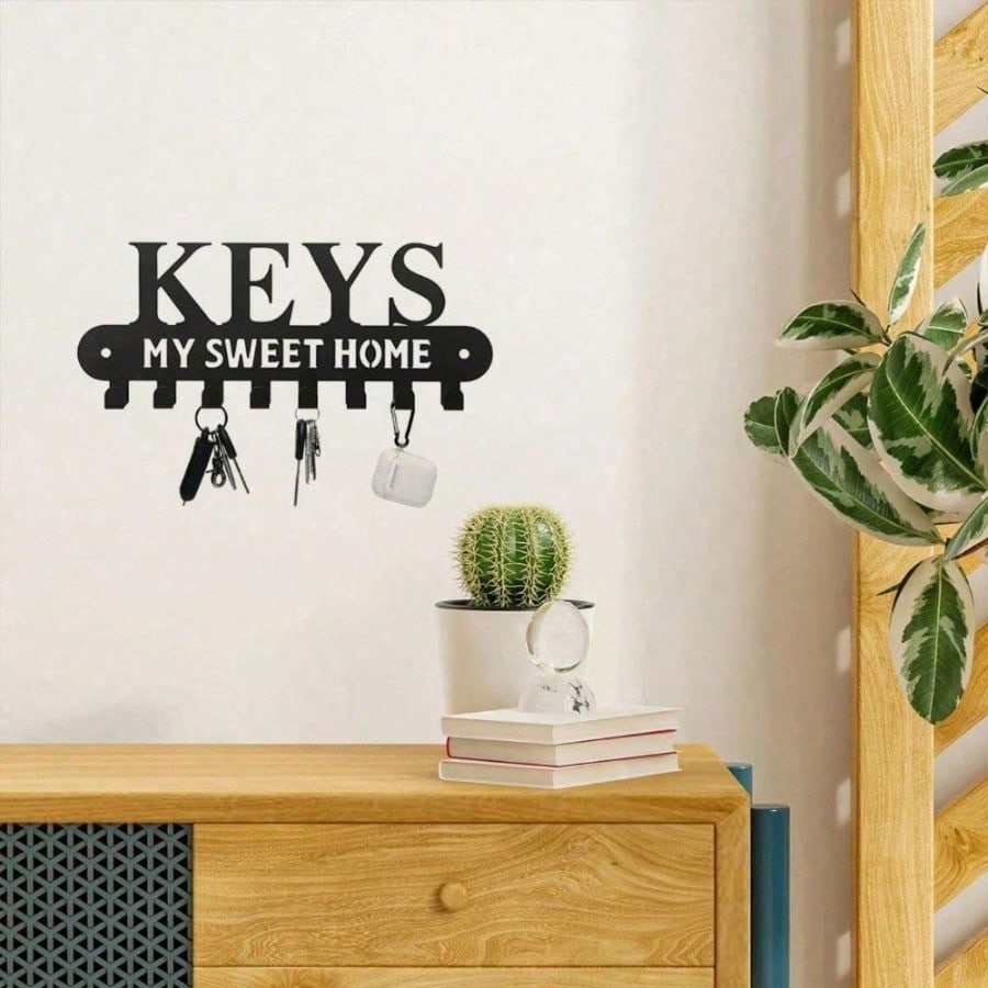 Gothic Victorian Wrought Iron Coat Rack Dark Academia Farmhouse Wall Hooks Rustic Key Organizer for Entryway Hallway Home Decor Unique Housewarming Valentine Gift for Men