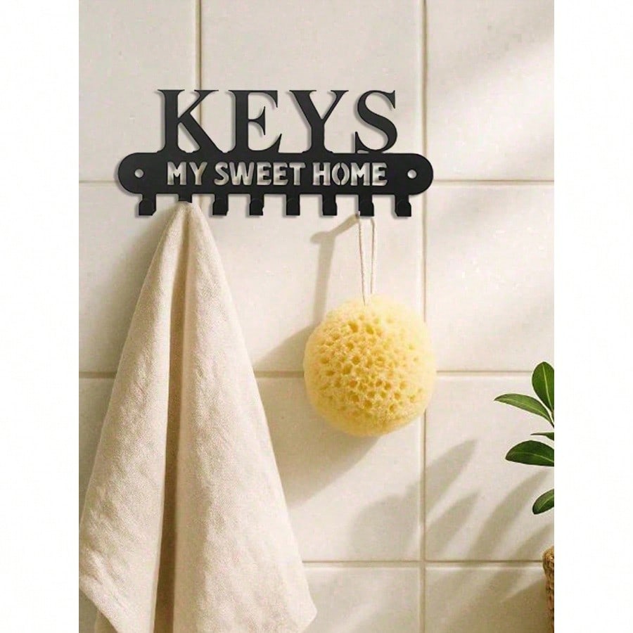 Gothic Victorian Wrought Iron Coat Rack Dark Academia Farmhouse Wall Hooks Rustic Key Organizer for Entryway Hallway Home Decor Unique Housewarming Valentine Gift for Men