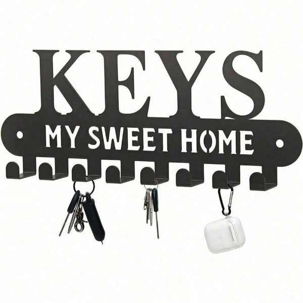 Gothic Victorian Wrought Iron Coat Rack Dark Academia Farmhouse Wall Hooks Rustic Key Organizer for Entryway Hallway Home Decor Unique Housewarming Valentine Gift for Men