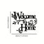 Welcome to Our Home Metal Wall Sign Rustic Farmhouse Decor for Porch Entryway Living Room Indoor Outdoor Welcome Plaque Housewarming Gift