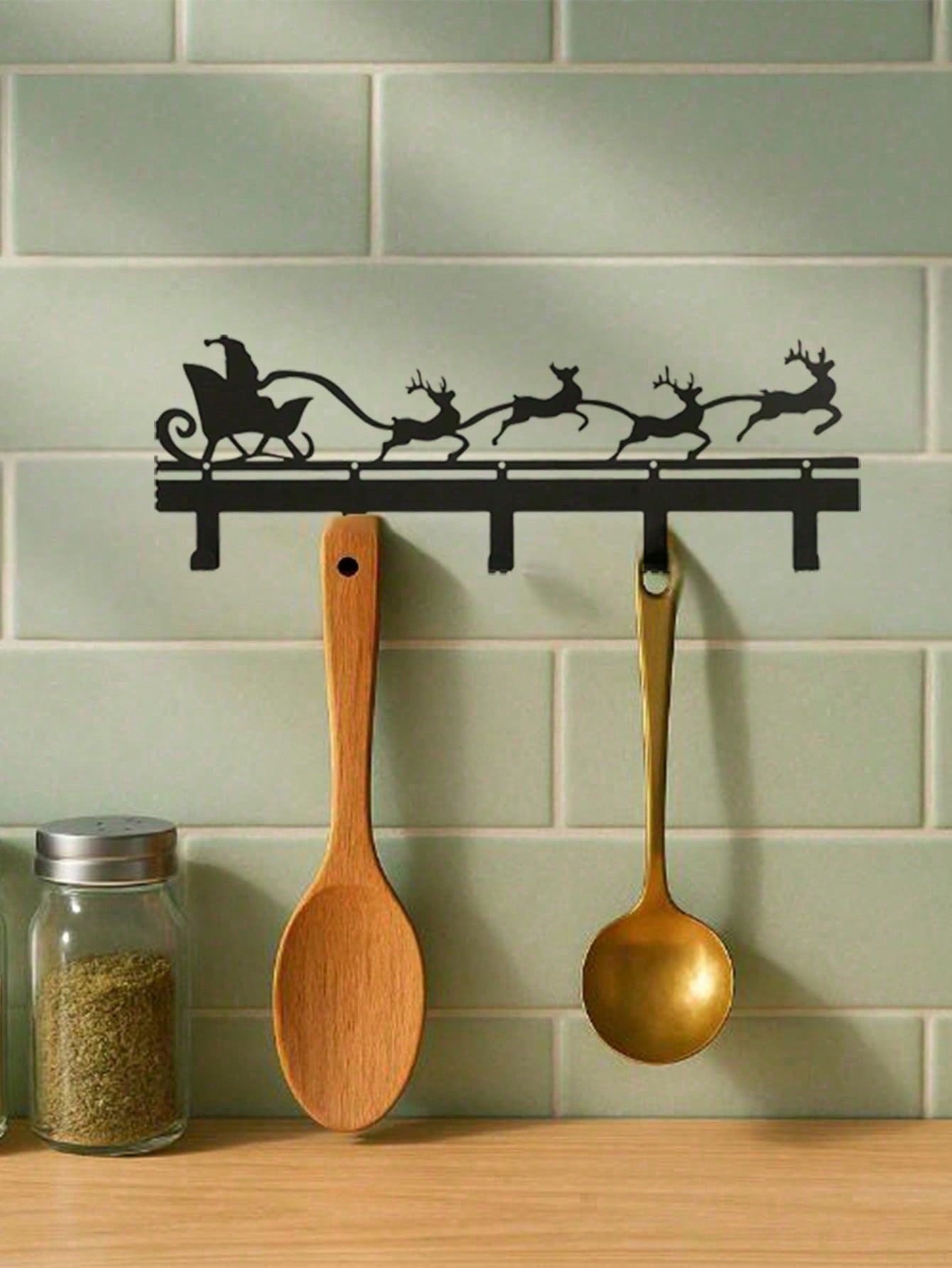 Snowflake Wall Mount Organizer with Hooks Modern Key & Coat Holder Christmas Winter Decor for Entryway Hallway