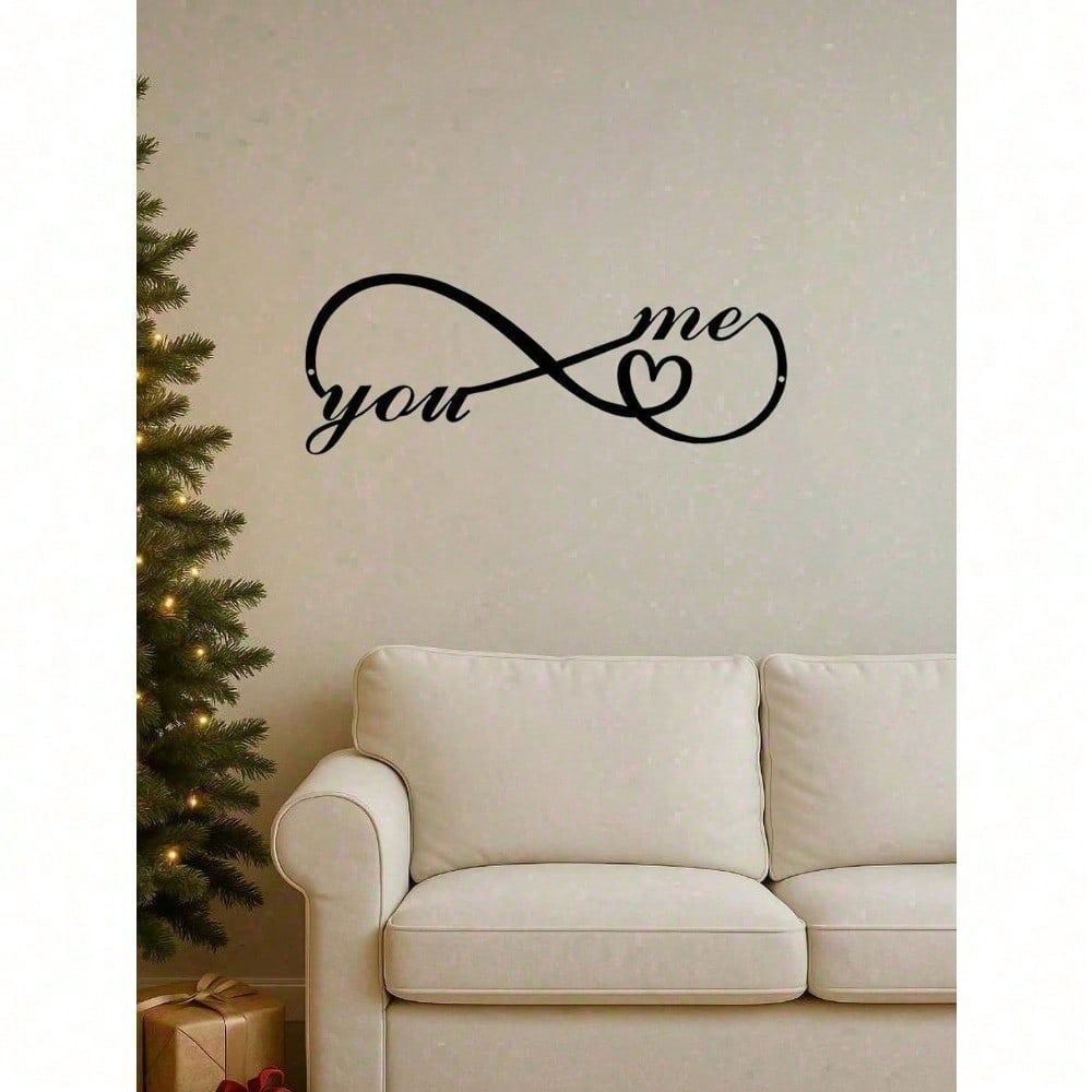 Gothic Metal Wall Art for Couples, Black Metal Tin Sign for Bedroom Decor. Stylish dark romantic ornament, perfect for wedding anniversary, Valentine and Easter gifts. Main image