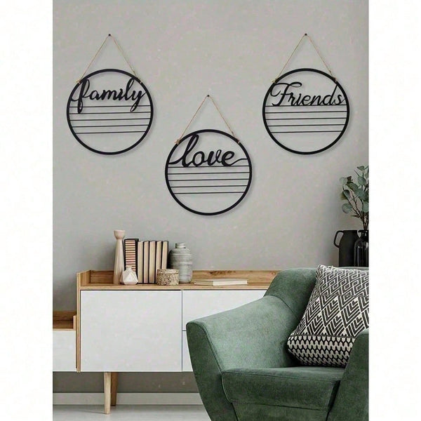 Set of 3 Motivational Metal Signs, inspirational wall art for living room, bedroom and office. Rustproof farmhouse decor, ideal for housewarming and Valentine gifts.