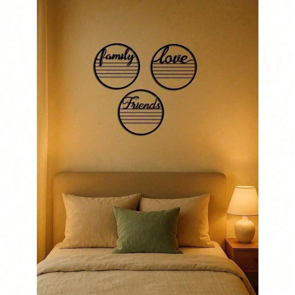 Set of 3 Motivational Metal Signs, inspirational wall art for living room, bedroom and office. Rustproof farmhouse decor, ideal for housewarming and Valentine gifts.