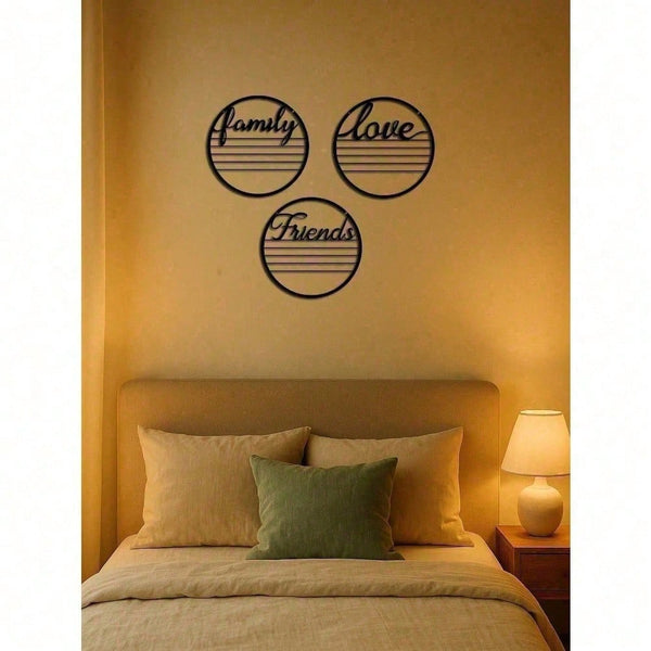 Set of 3 Motivational Metal Signs, inspirational wall art for living room, bedroom and office. Rustproof farmhouse decor, ideal for housewarming and Valentine gifts.