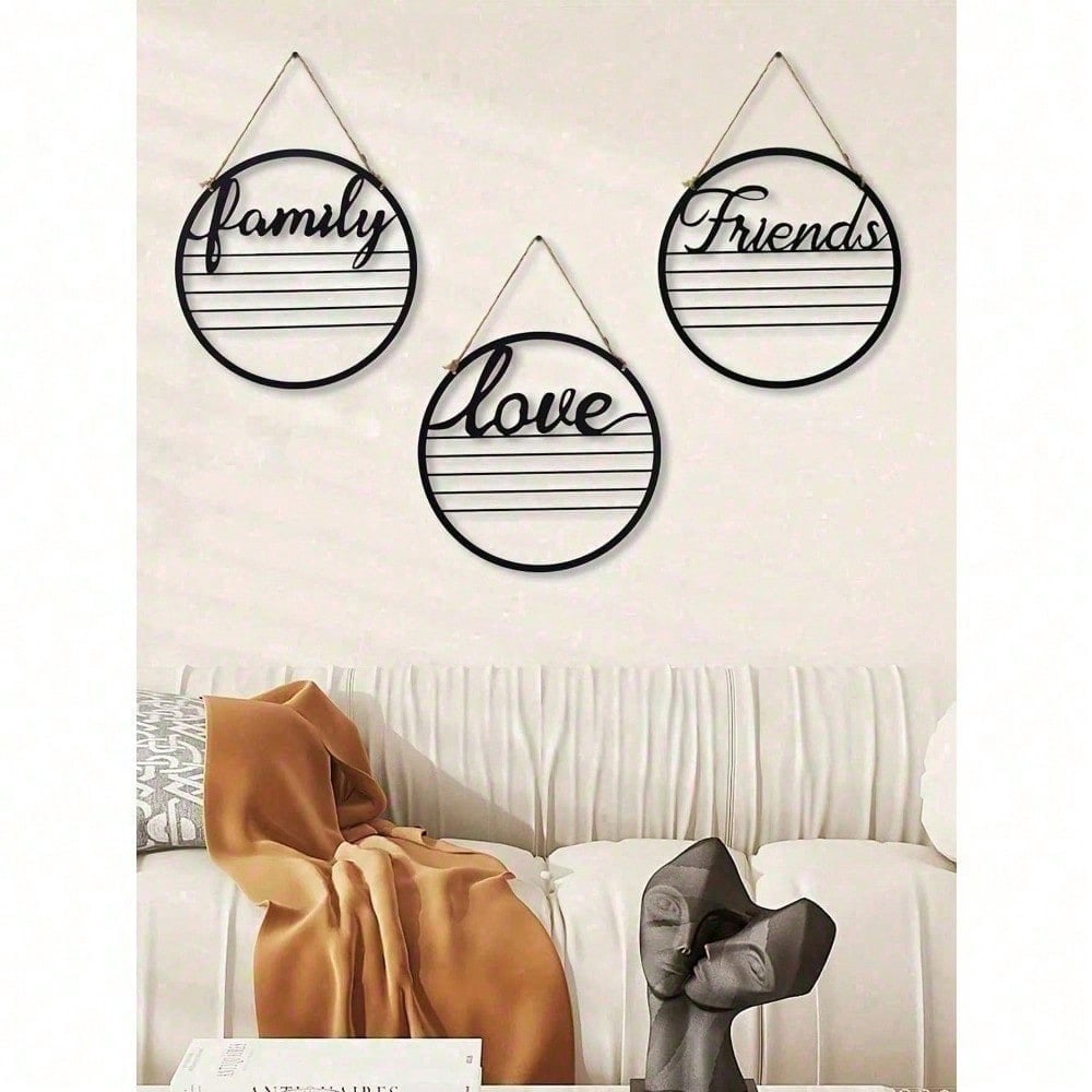 Set of 3 Motivational Metal Signs, inspirational wall art for living room, bedroom and office. Rustproof farmhouse decor, ideal for housewarming and Valentine gifts.