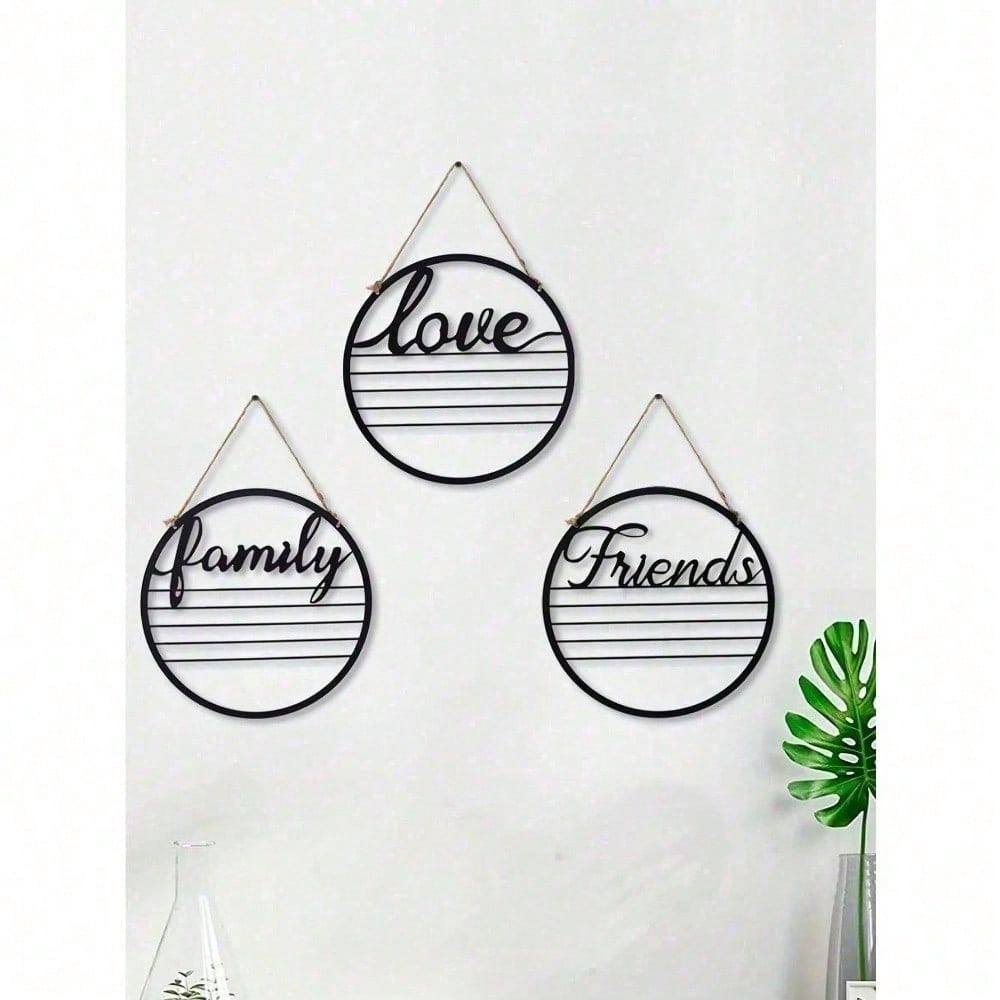 Set of 3 Motivational Metal Signs, inspirational wall art for living room, bedroom and office. Rustproof farmhouse decor, ideal for housewarming and Valentine gifts.