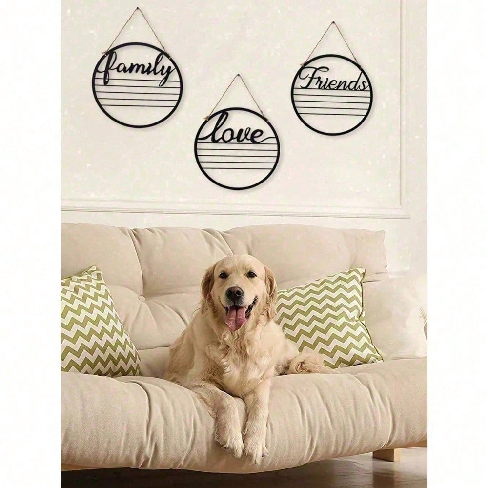 Set of 3 Motivational Metal Signs, inspirational wall art for living room, bedroom and office. Rustproof farmhouse decor, ideal for housewarming and Valentine gifts.