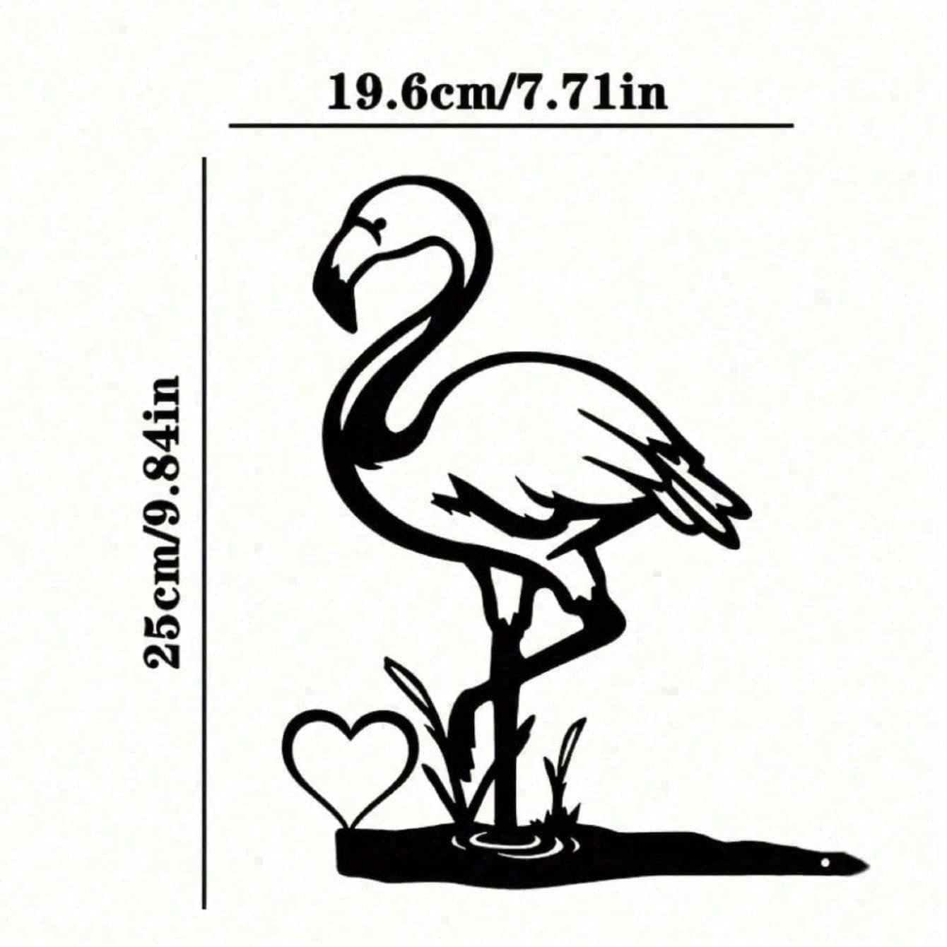 Vintage Rustic Flamingo Wrought Iron Wall Art, suitable for outdoor gardens, patios and indoor rooms. Charming farmhouse decor, perfect for housewarming and Easter gifts. Secondary image