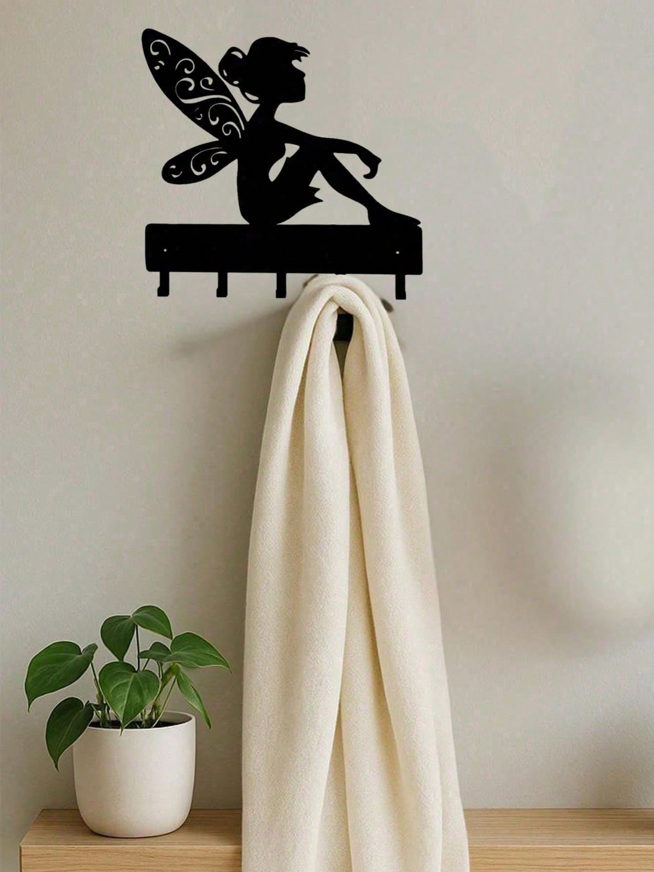 Enchanted Elf Wall Hook & Key Holder, whimsical fairy-tale rack for coats, hats and keys. Magical decorative storage, ideal for fairycore, cottagecore and boho style home decor. Main image