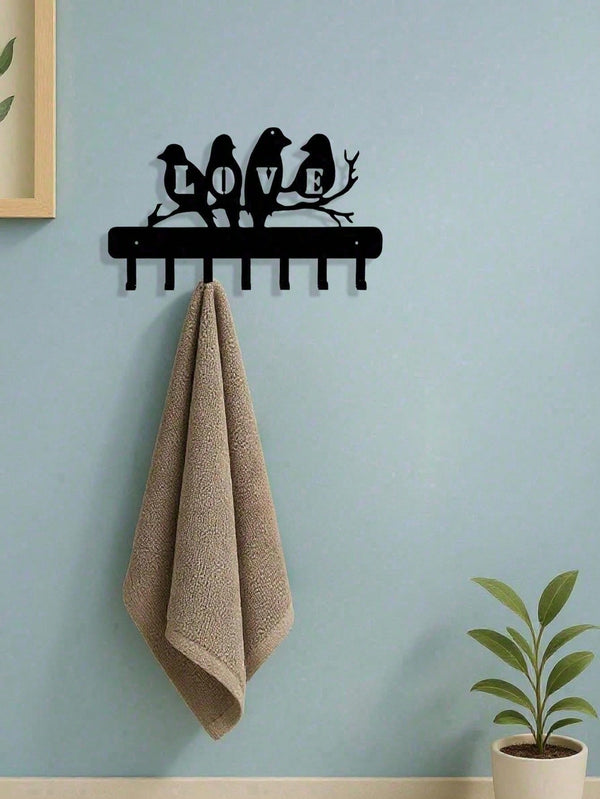 Wall-Mounted Entryway Organizer With Hooks, Modern Farmhouse Coat And Key Rack. Industrial Rustic Decor For Hallways, Practical Storage And Nice Housewarming Gift.