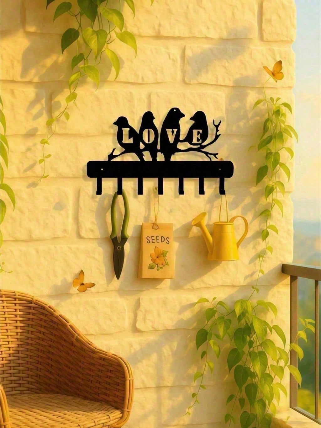 Wall-Mounted Entryway Organizer With Hooks, Modern Farmhouse Coat And Key Rack. Industrial Rustic Decor For Hallways, Practical Storage And Nice Housewarming Gift.