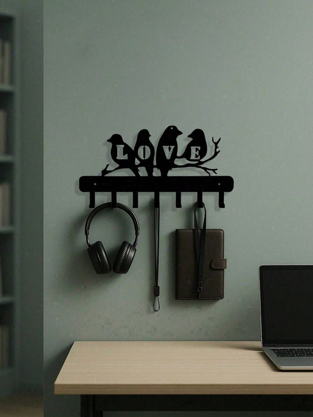 Wall-Mounted Entryway Organizer With Hooks, Modern Farmhouse Coat And Key Rack. Industrial Rustic Decor For Hallways, Practical Storage And Nice Housewarming Gift.