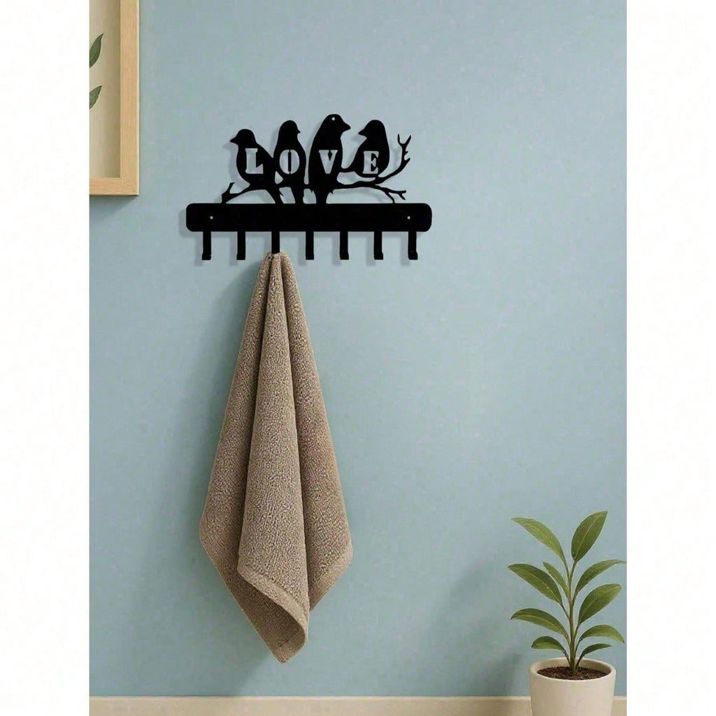 Wall-Mounted Entryway Organizer With Hooks, Modern Farmhouse Coat And Key Rack. Industrial Rustic Decor For Hallways, Practical Storage And Nice Housewarming Gift.